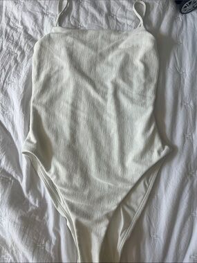 Madewell White Textured One-Piece